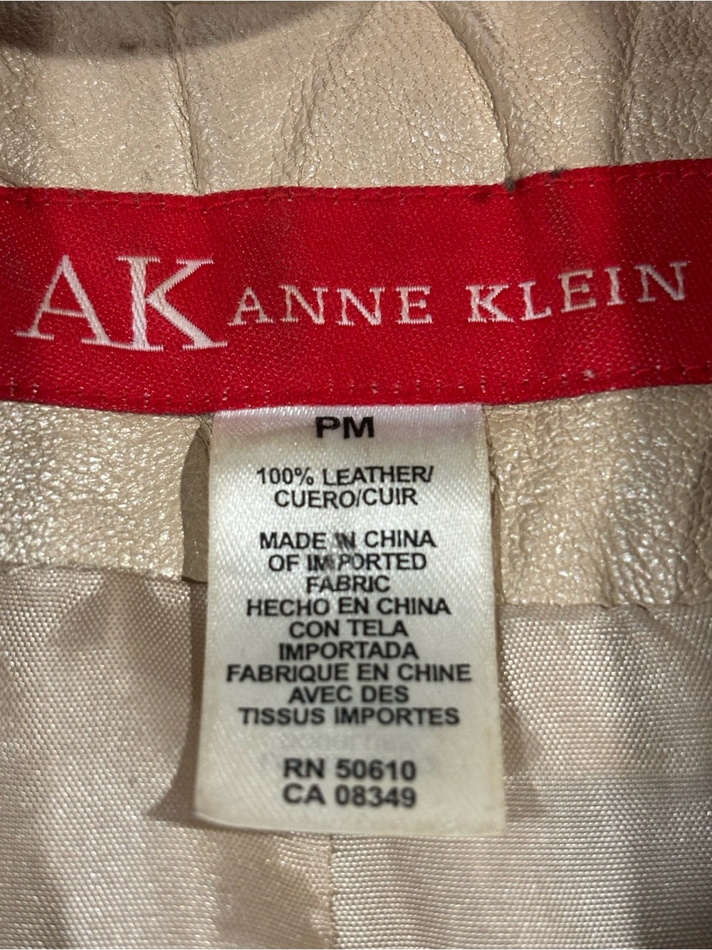 Vintage Anne Klein Cream Leather Blazer - Picture 12 of 12